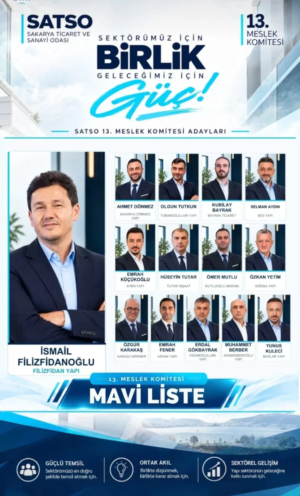 İsmail Filizfidanoğlu SATSO 13. Meslek Komitesi’nde Mavi Liste ile seçim yarışında